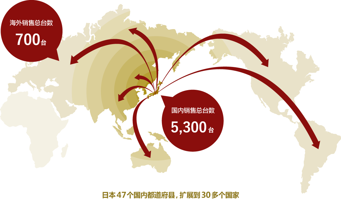 国内47都道府県、海外30カ国以上に展開