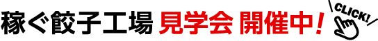 稼ぐ餃子工場見学会 開催中！詳しくはコチラ！